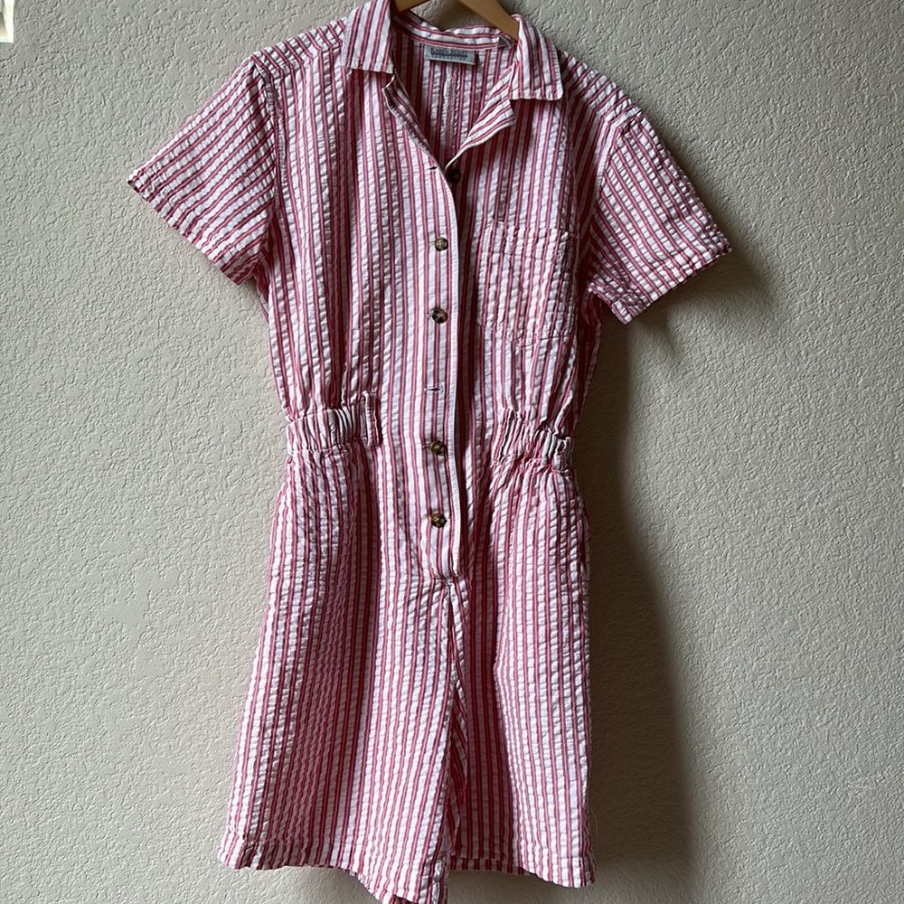 Karen Scott Button Down Shorts Romper